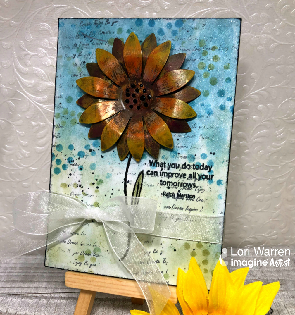 StazOn Pigment Ink Sunflower Mixed Media Art Panel